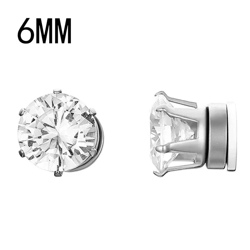 Magnetic Crystal Ear Studs – Non-Piercing Punk Earrings for Men & Women