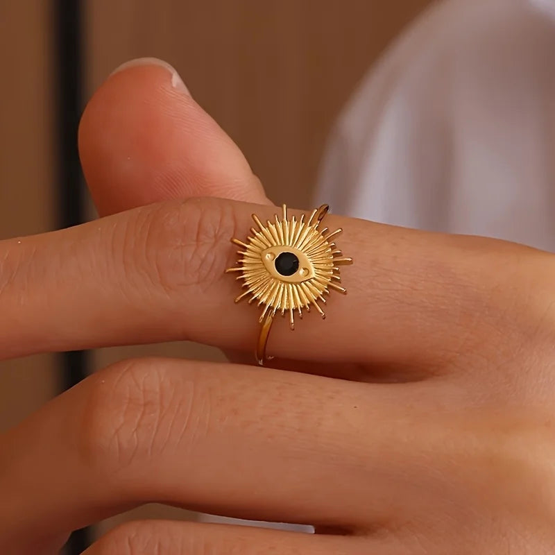 Elegant Gold Bloom Flower Open Ring
