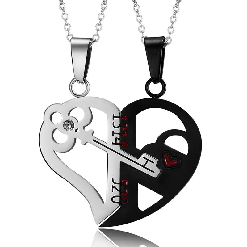 Couple Heartbeat Pendant Necklace for Couples