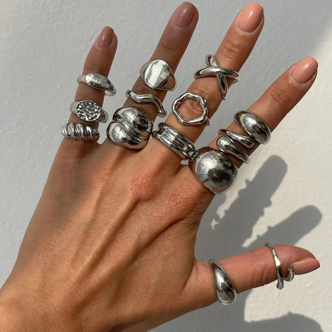 DIEZI 14pcs Vintage Punk Knuckle Ring Set