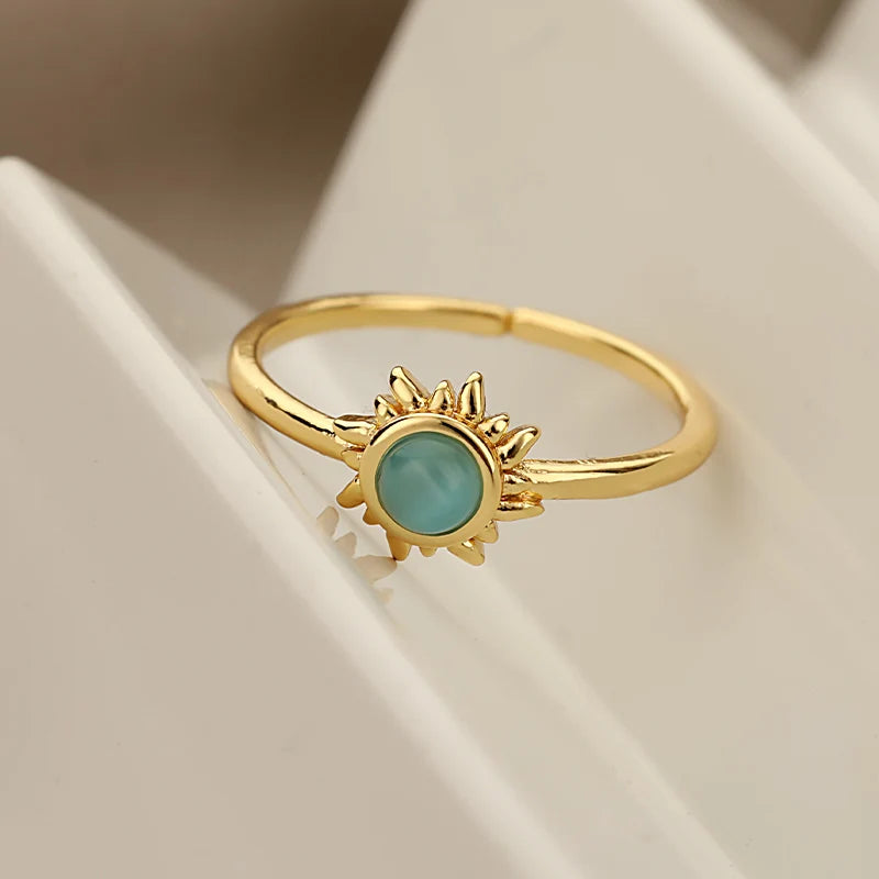 Golden Sun Opal Ring