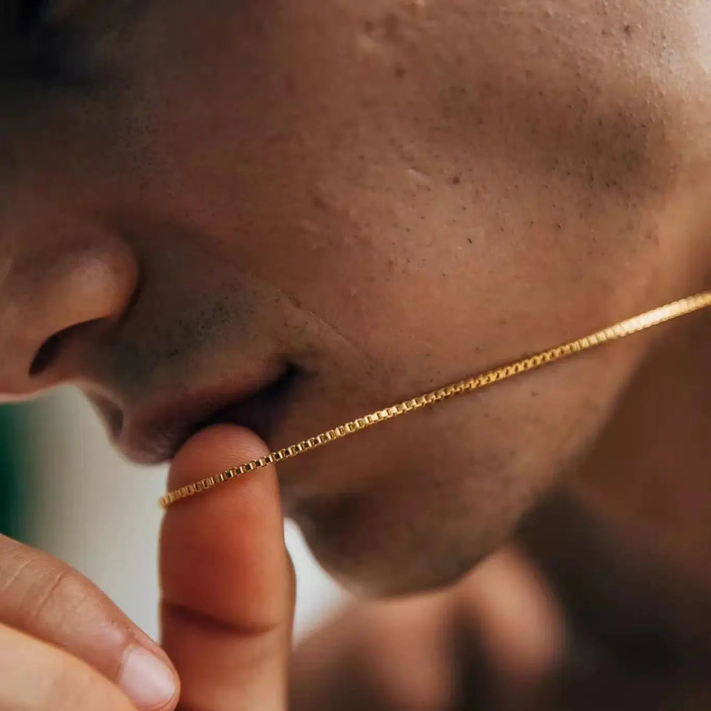 Minimalist 1.2mm Gold Stainless Steel Box Chain Necklace – Unisex Titanium Steel Fashion Jewelry