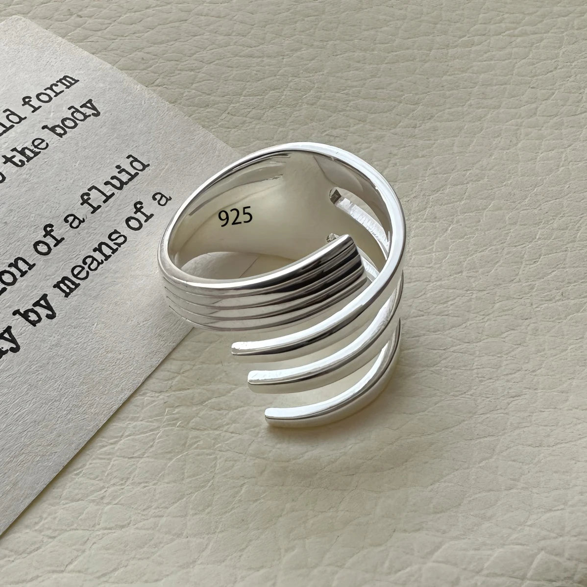 VENTFILLE 925 Silver Geometric Ring for Women