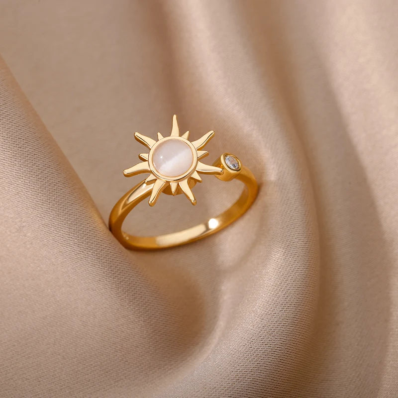 Golden Sun Opal Ring
