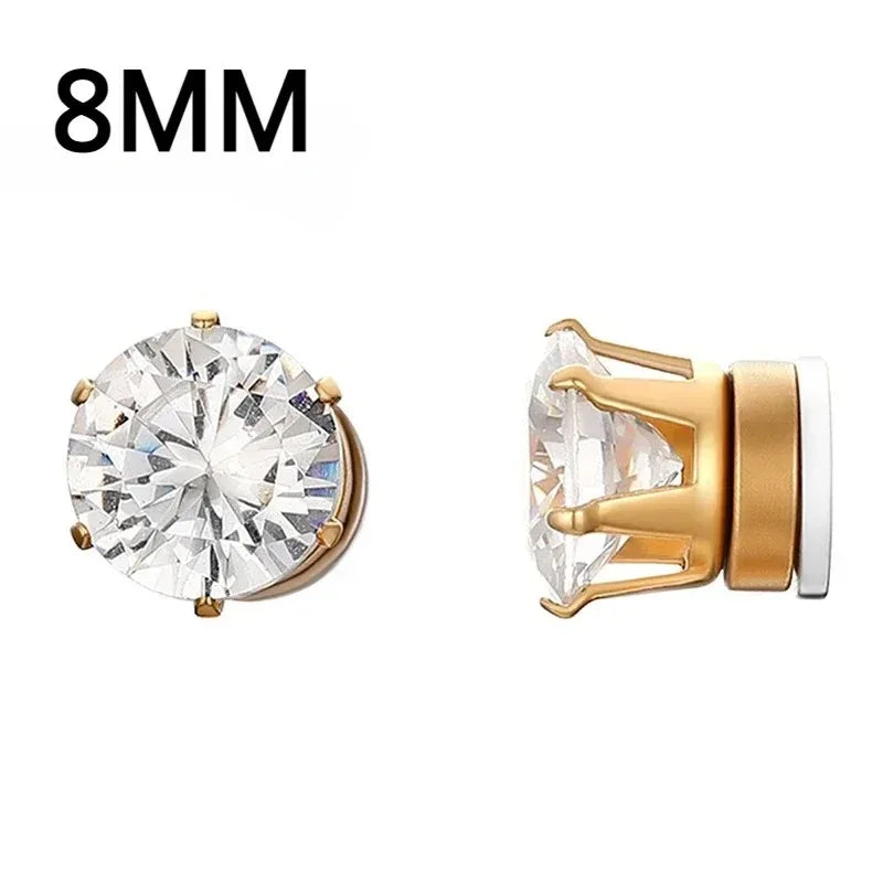 Magnetic Crystal Ear Studs – Non-Piercing Punk Earrings for Men & Women
