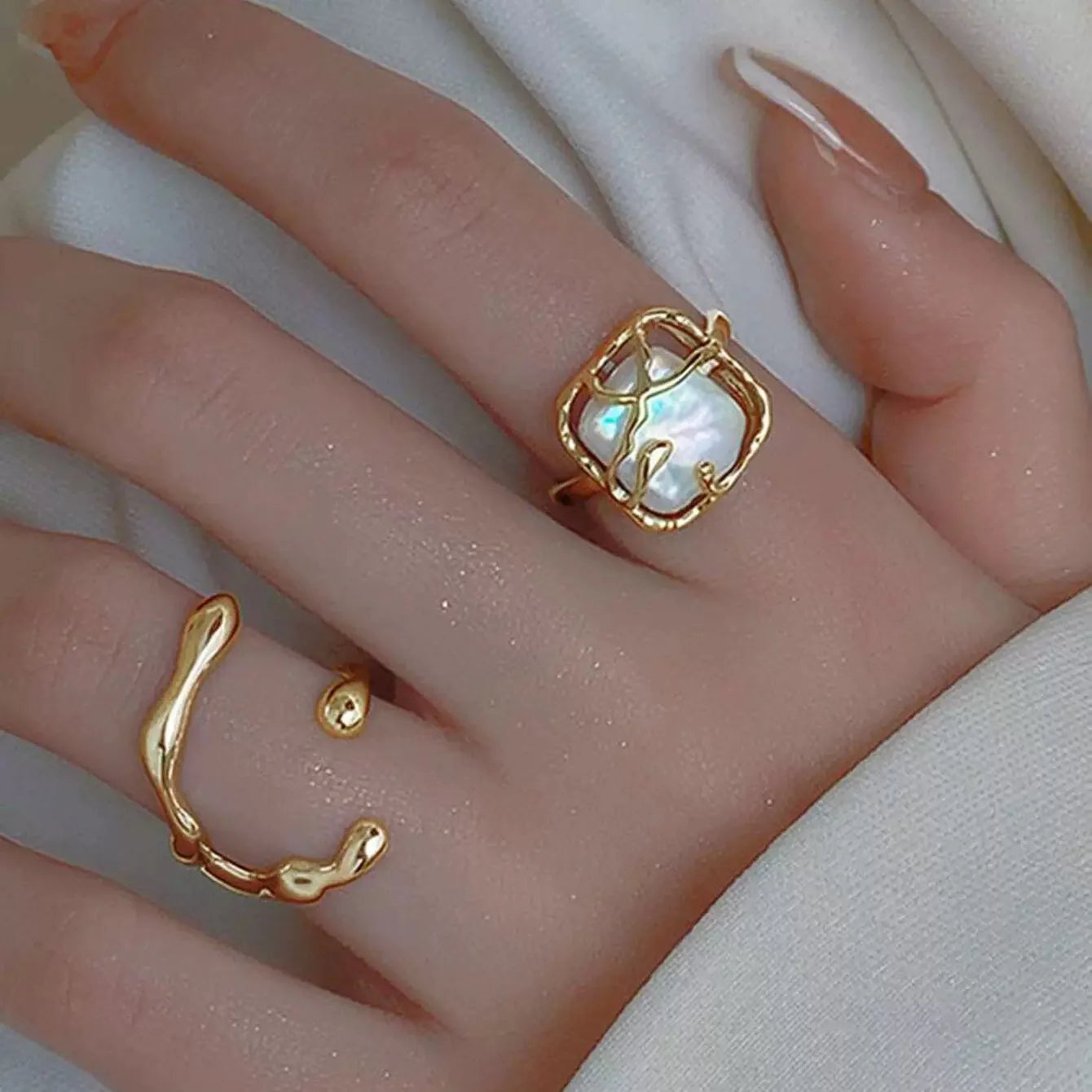 Geometric Gold Ring Set (12PCS)