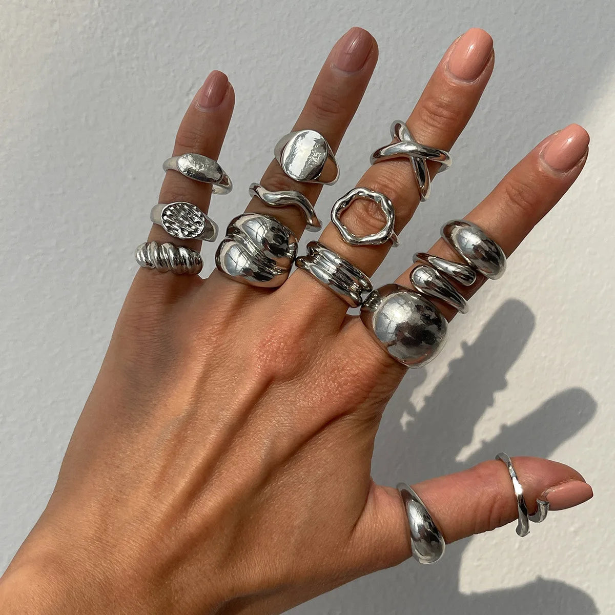 DIEZI 14pcs Vintage Punk Knuckle Ring Set