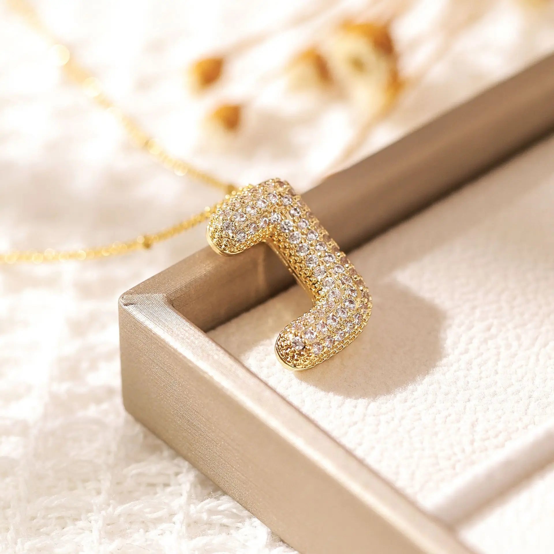 ZAKOL Gold Plated Cubic Zirconia Alphabet Necklace – Monogram Initial Jewelry for Women & Girls