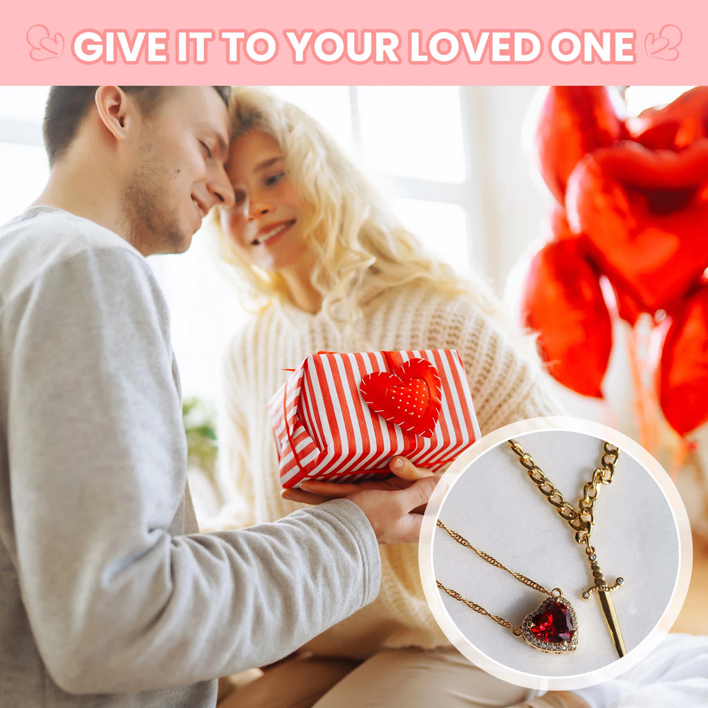 Vintage Gothic Dagger Heart Pendant Necklace – Trendy Collarbone Jewelry for Women
