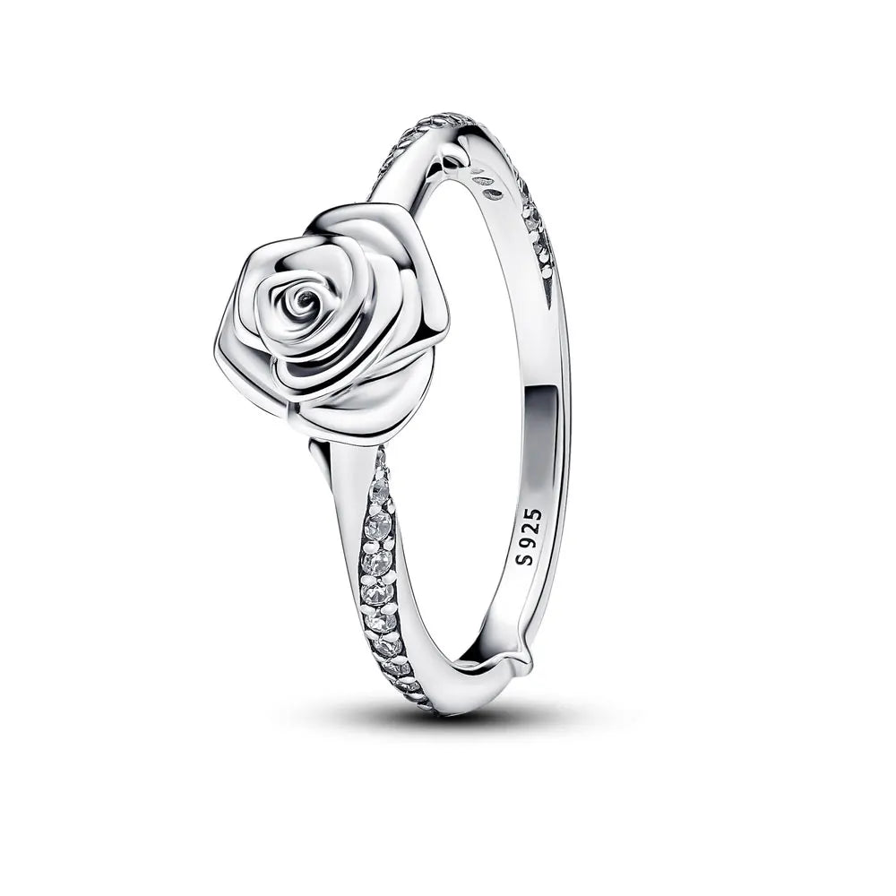 Silver Rose Bloom Ring – Elegant Women’s Jewelry