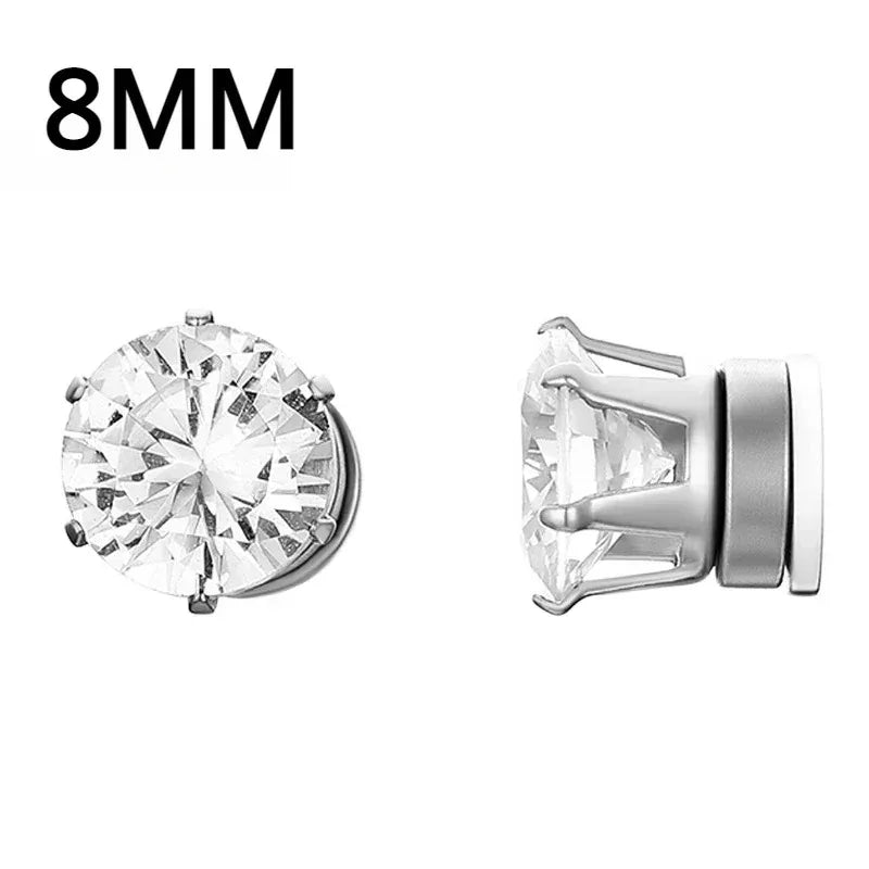Magnetic Crystal Ear Studs – Non-Piercing Punk Earrings for Men & Women