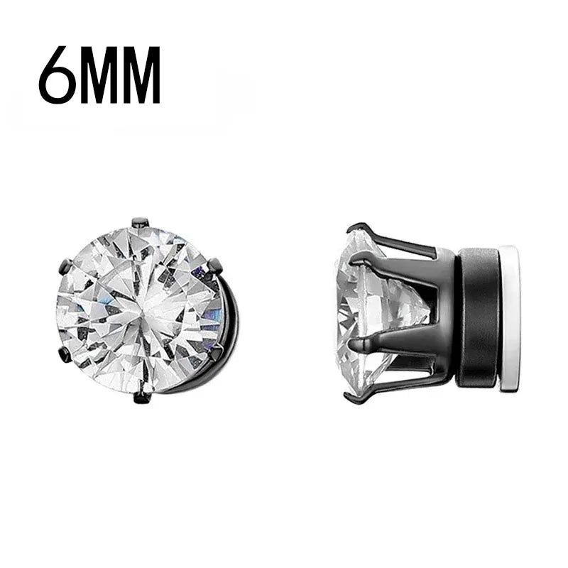 Magnetic Crystal Ear Studs – Non-Piercing Punk Earrings for Men & Women