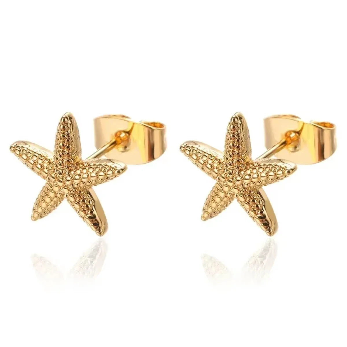 Starfish Stainless Steel Stud Earrings – Summer Ocean Jewelry for Women