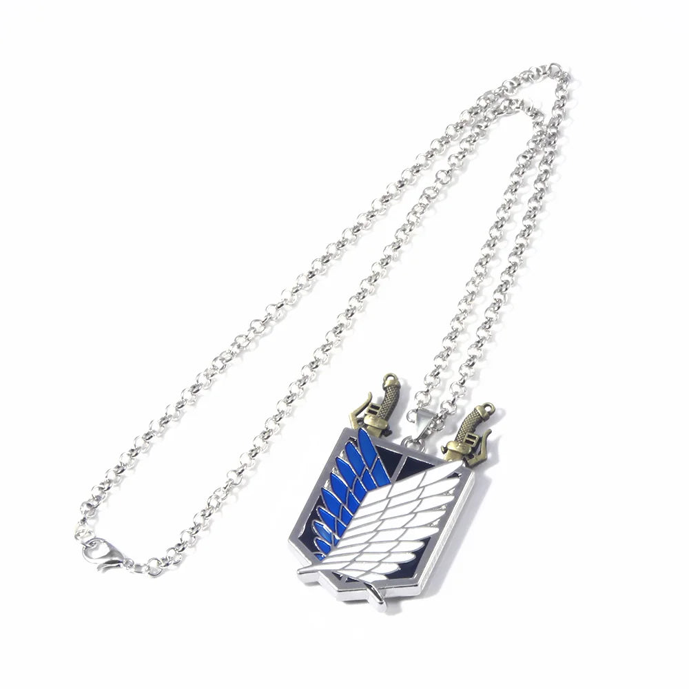 Attack on Titan Wings of Freedom Necklace – Punk Survey Corps Pendant Jewelry for Fans