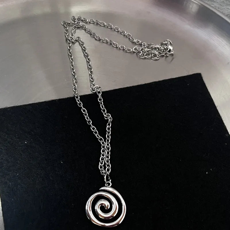 Y2K Fire Heart Teeth Pendant Necklace Unisex