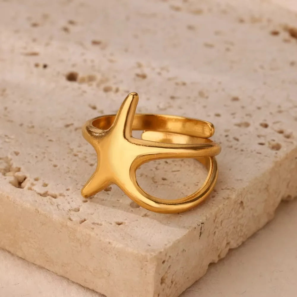 Elegant Gold Bloom Flower Open Ring