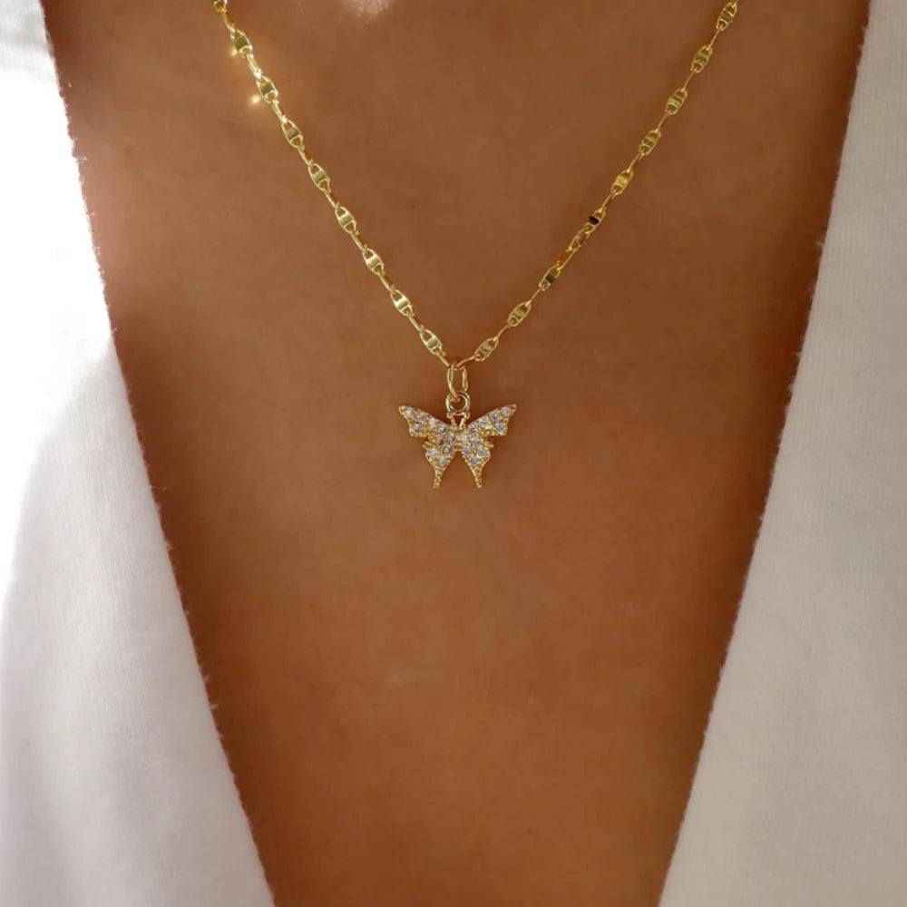 Vintage Gold Multi-Layer Crystal Necklace Set – Boho Trendy Jewelry for Women