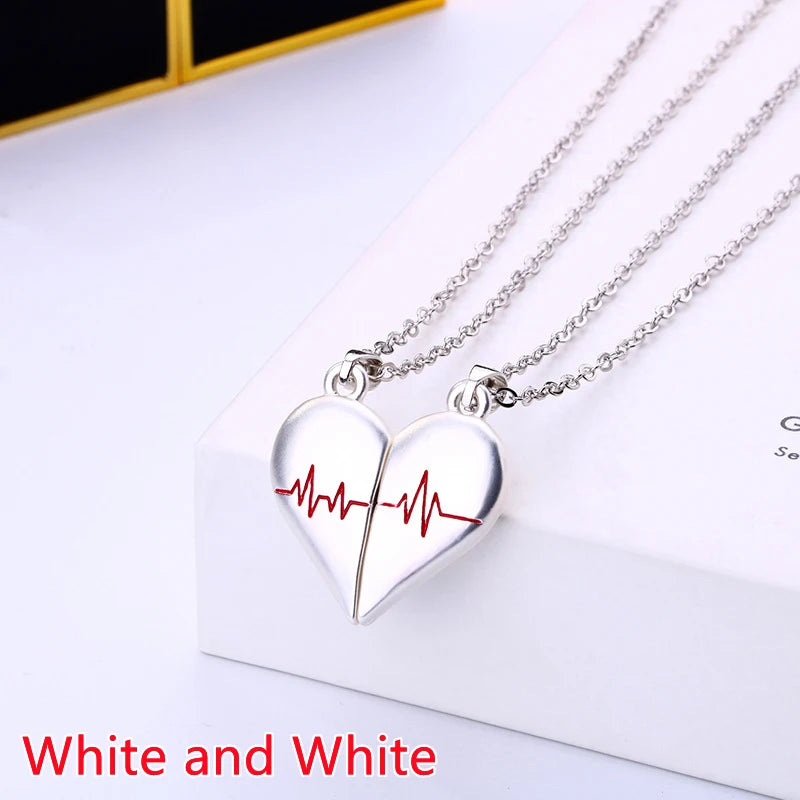 Couple Heartbeat Pendant Necklace for Couples