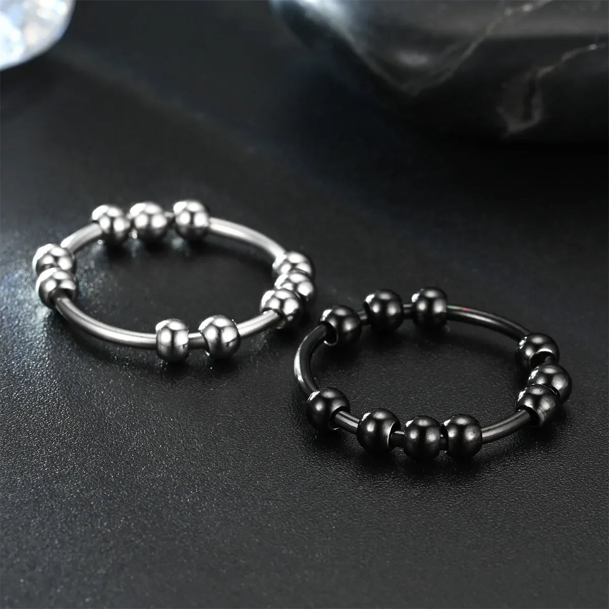 Stainless Steel Anxiety Fidget Ring for Women & Men