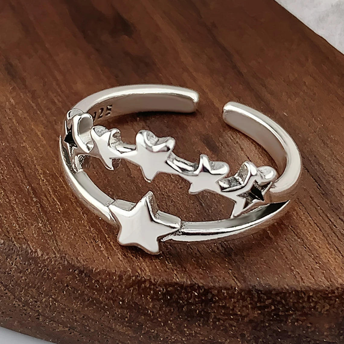 VENTFILLE 925 Silver Geometric Ring for Women