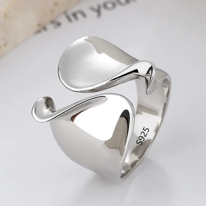 VENTFILLE 925 Silver Geometric Ring for Women