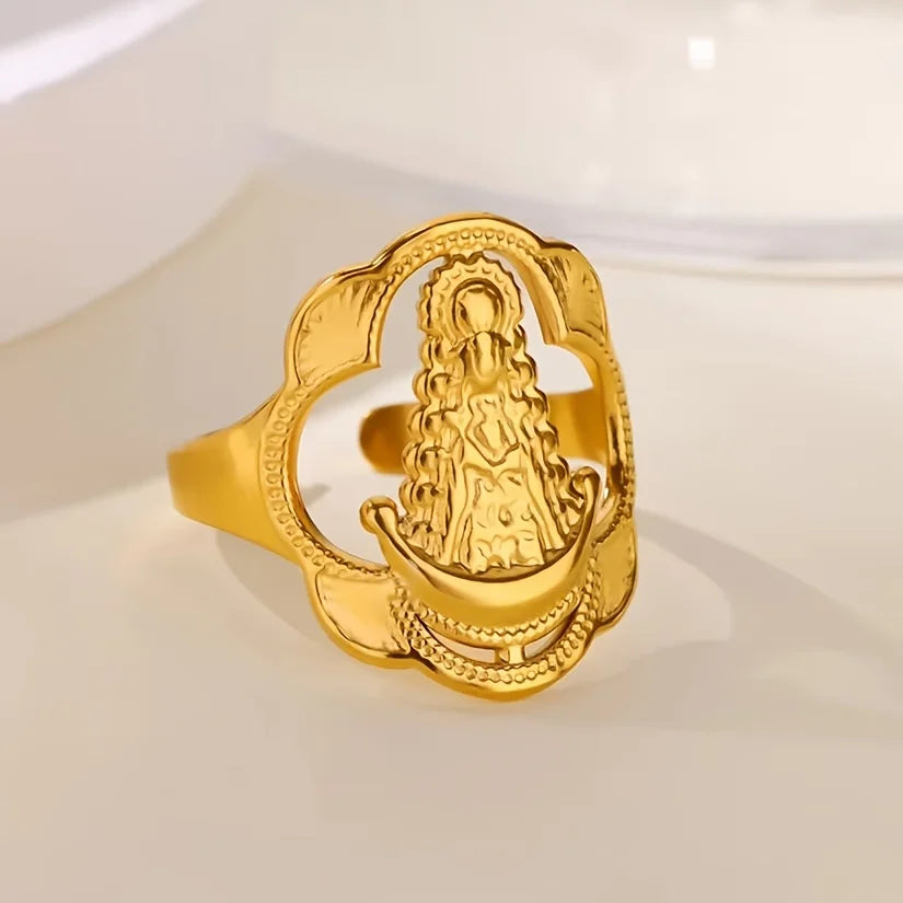 Elegant Gold Bloom Flower Open Ring
