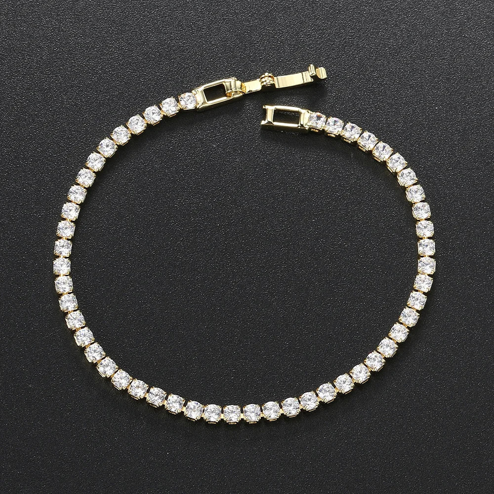 Zirconia Tennis Bracelet – Crystal Thin Chain Jewelry for Women