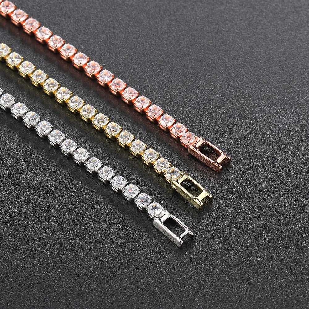 Zirconia Tennis Bracelet – Crystal Thin Chain Jewelry for Women