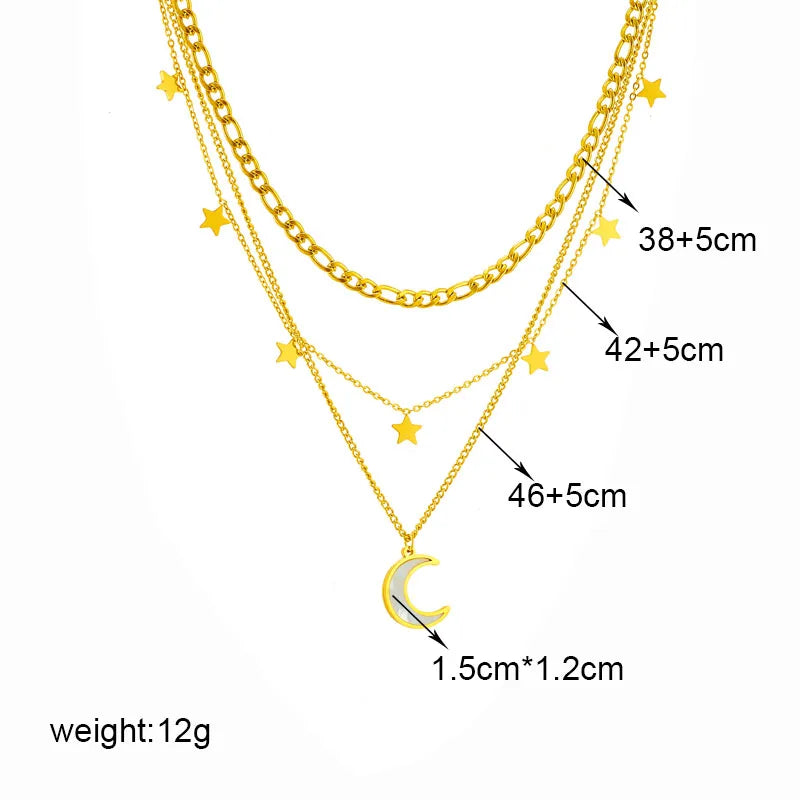 Butterfly Moon Pendant Necklace for Women