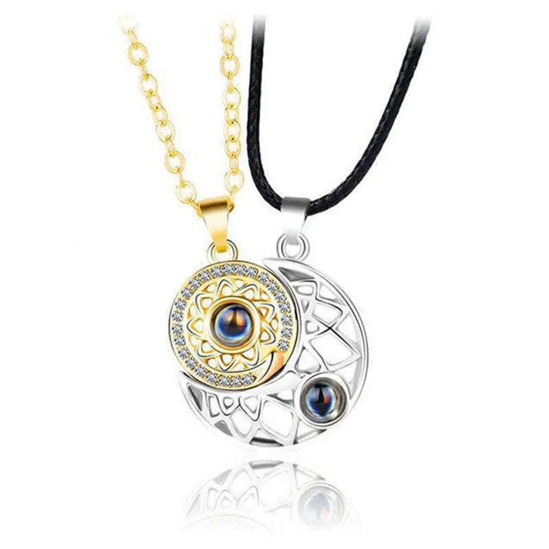 Couple Heartbeat Pendant Necklace for Couples