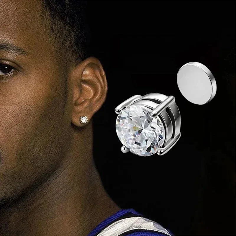 Magnetic Crystal Ear Studs – Non-Piercing Punk Earrings for Men & Women
