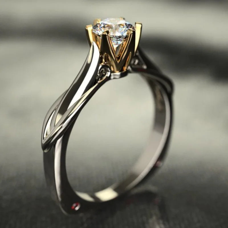 18K Gold Moissanite Ring Gemstone Wedding Jewelry