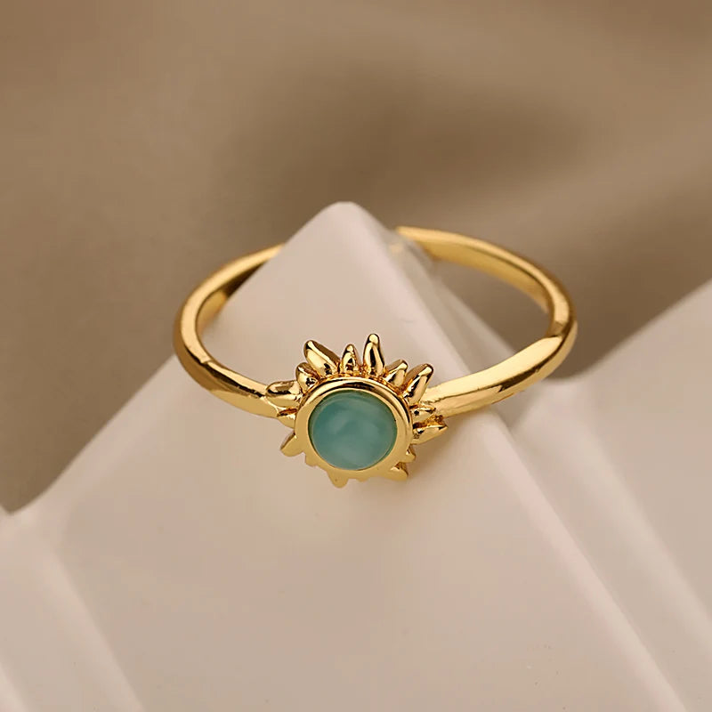 Golden Sun Opal Ring