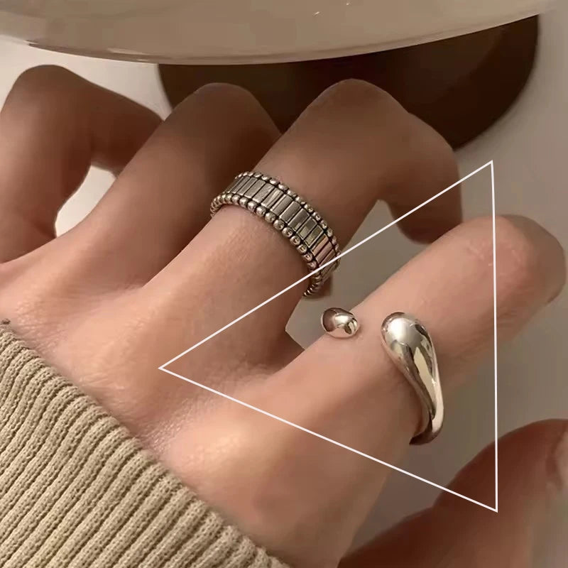 VENTFILLE 925 Silver Geometric Ring for Women