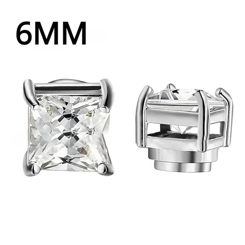 Magnetic Crystal Ear Studs – Non-Piercing Punk Earrings for Men & Women