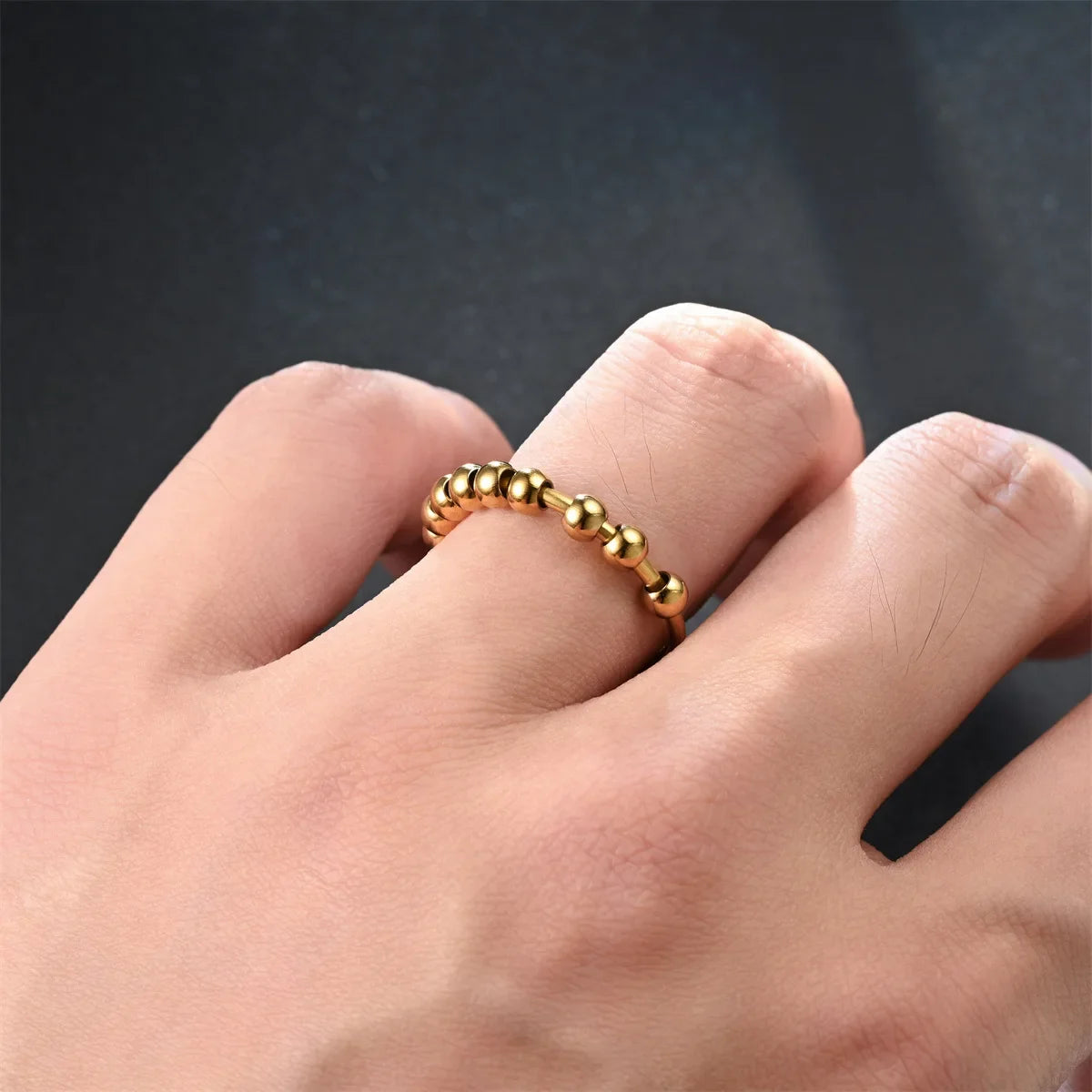 Stainless Steel Anxiety Fidget Ring for Women & Men