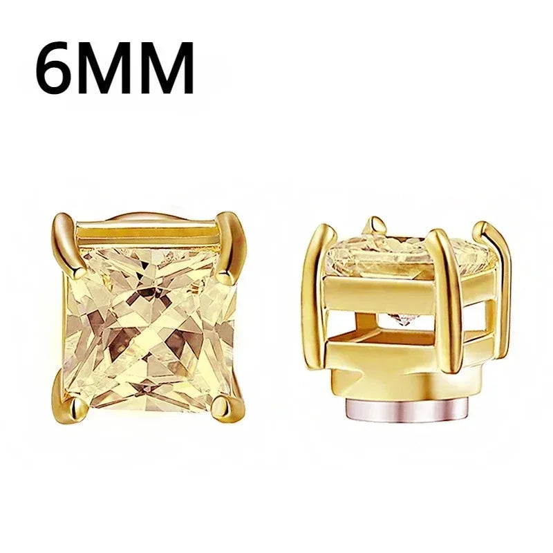 Magnetic Crystal Ear Studs – Non-Piercing Punk Earrings for Men & Women