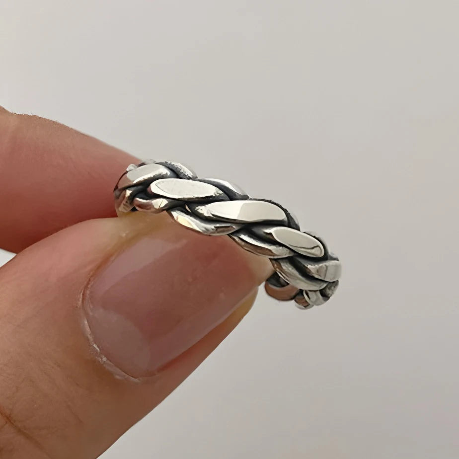 Sam Panda 925 Silver Adjustable Chain Ring