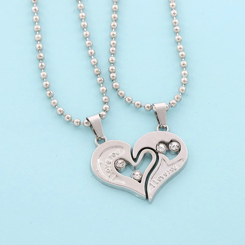 Couple Heartbeat Pendant Necklace for Couples