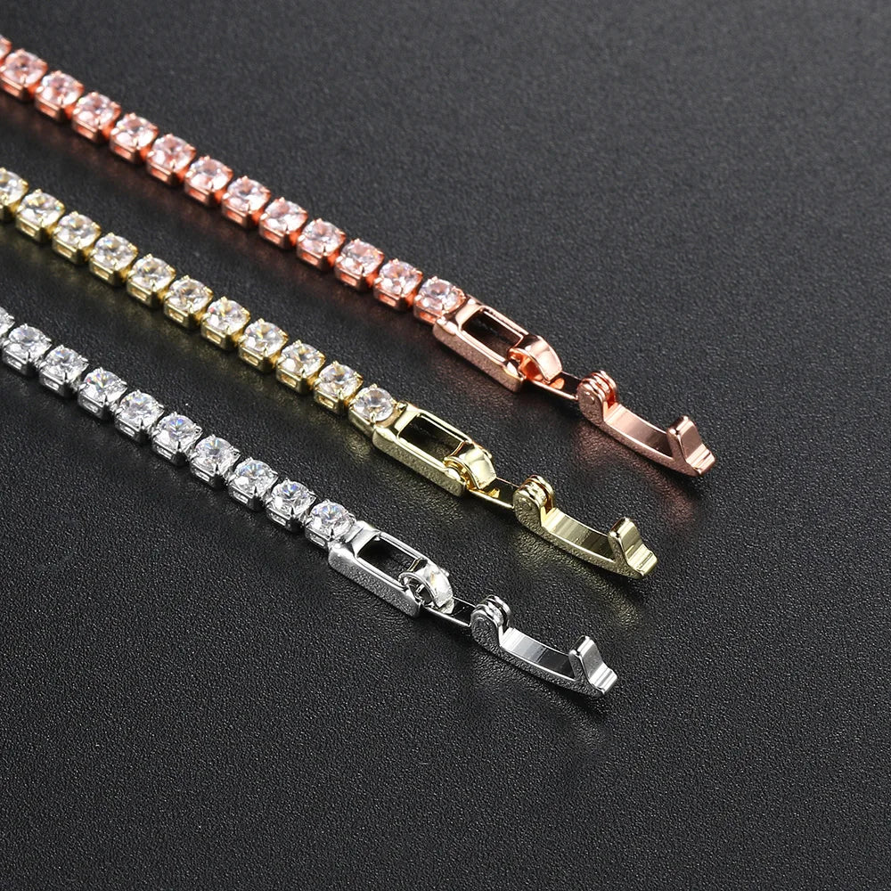 Zirconia Tennis Bracelet – Crystal Thin Chain Jewelry for Women