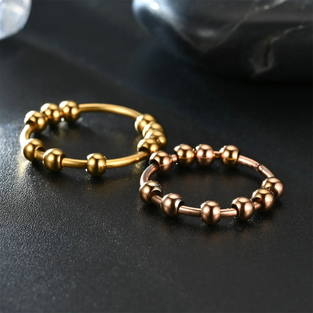 Stainless Steel Anxiety Fidget Ring for Women & Men