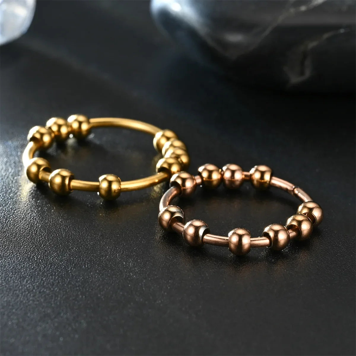 Stainless Steel Anxiety Fidget Ring for Women & Men