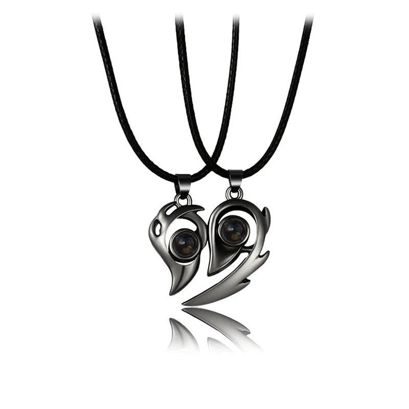 Couple Heartbeat Pendant Necklace for Couples