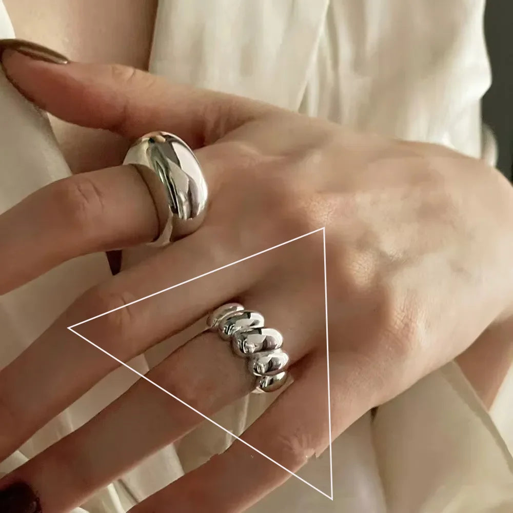 VENTFILLE 925 Silver Geometric Ring for Women