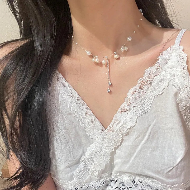 Y2K Crystal Butterfly Pendant Necklace for Women