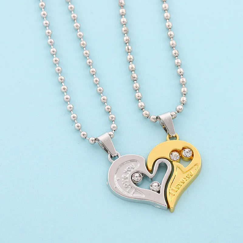 Couple Heartbeat Pendant Necklace for Couples