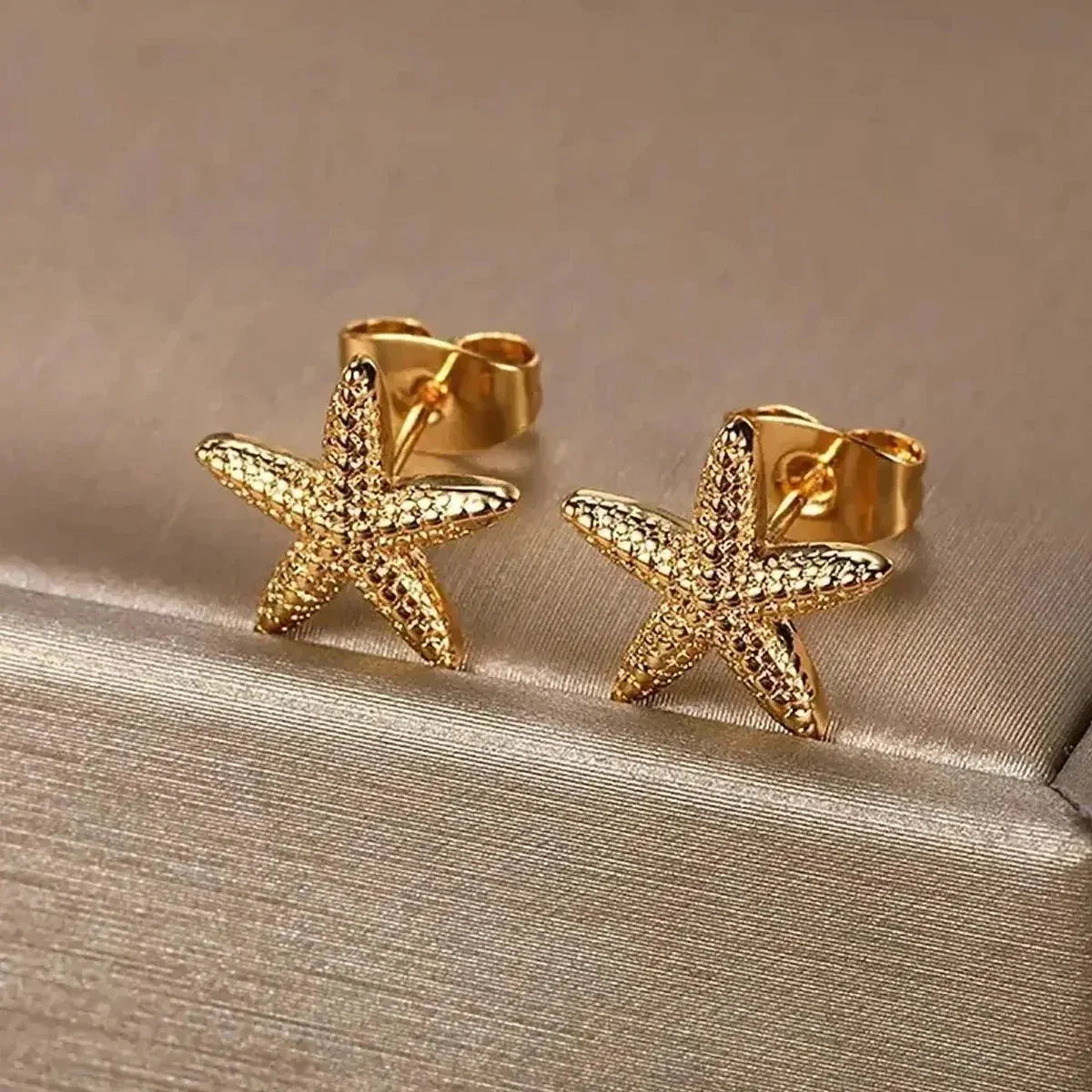 Starfish Stainless Steel Stud Earrings – Summer Ocean Jewelry for Women