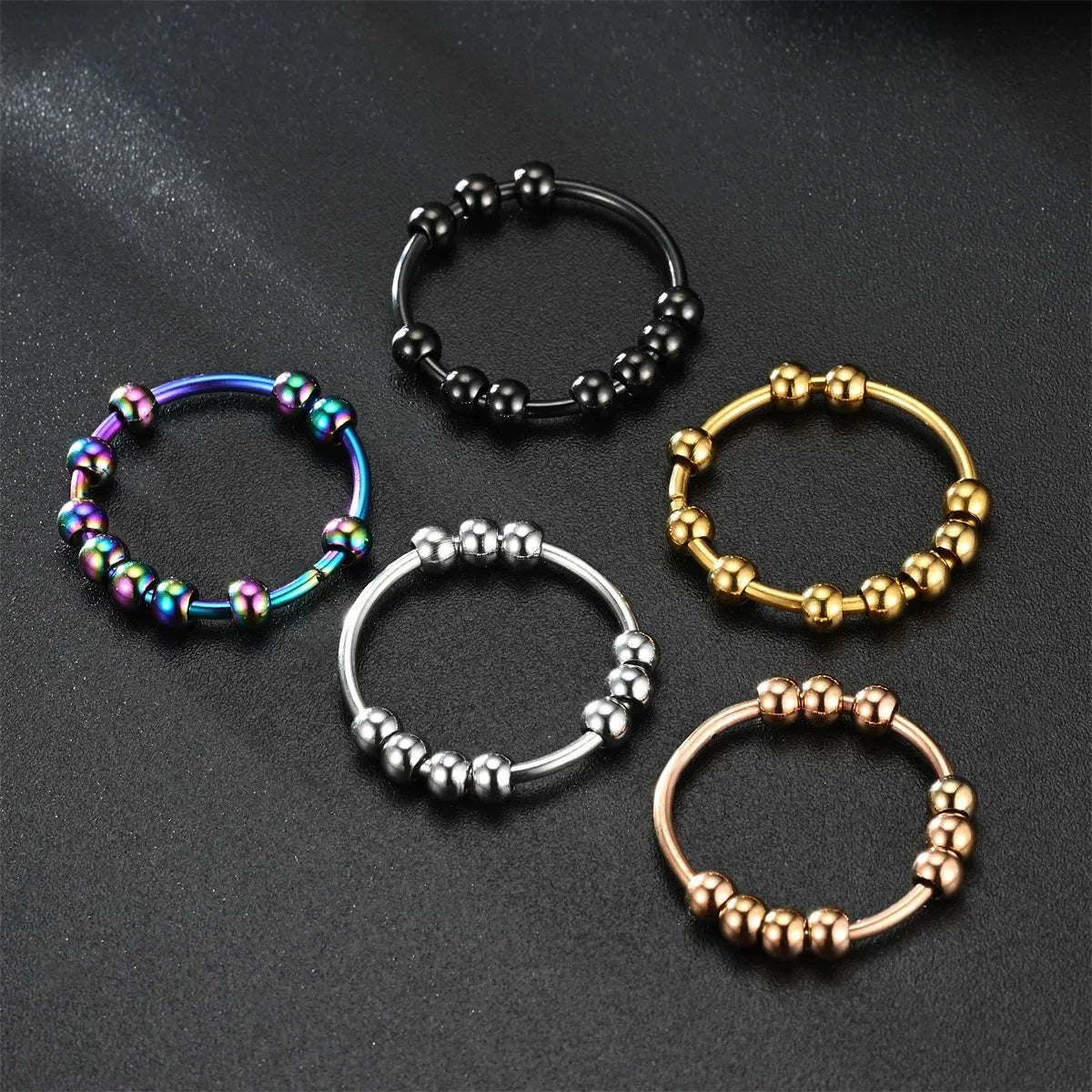 Stainless Steel Anxiety Fidget Ring for Women & Men
