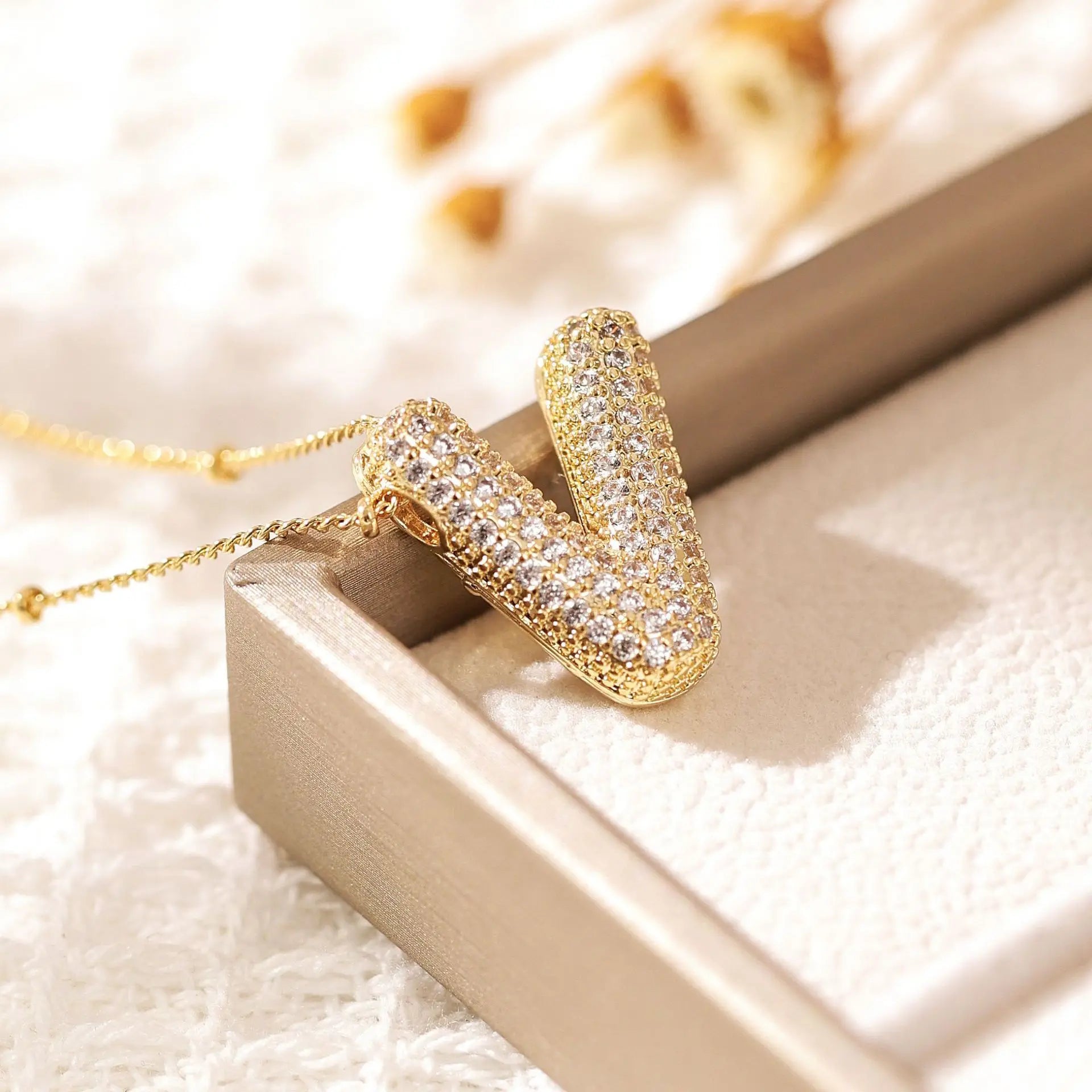 ZAKOL Gold Plated Cubic Zirconia Alphabet Necklace – Monogram Initial Jewelry for Women & Girls